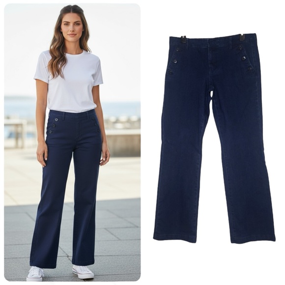 Tommy Hilfiger Denim - Tommy Hilfiger Women’s Blue Button Pocket Trouser Jeans Size 8